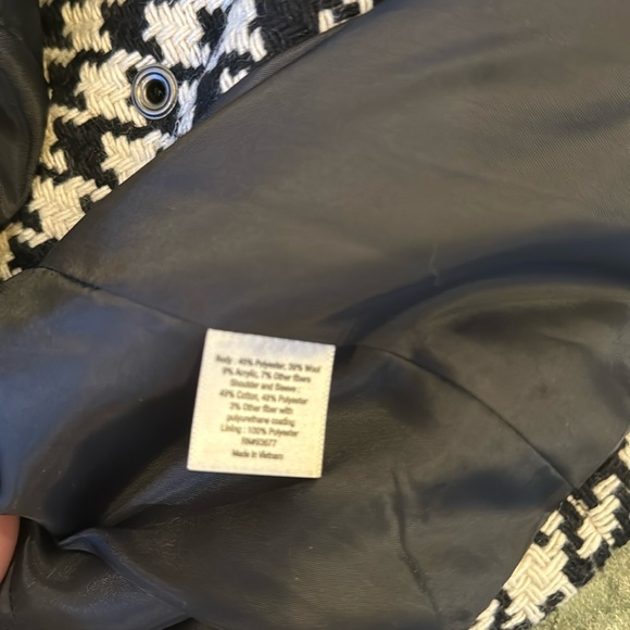 Faux leather and houndstooth jacket - Picture 7 of 9